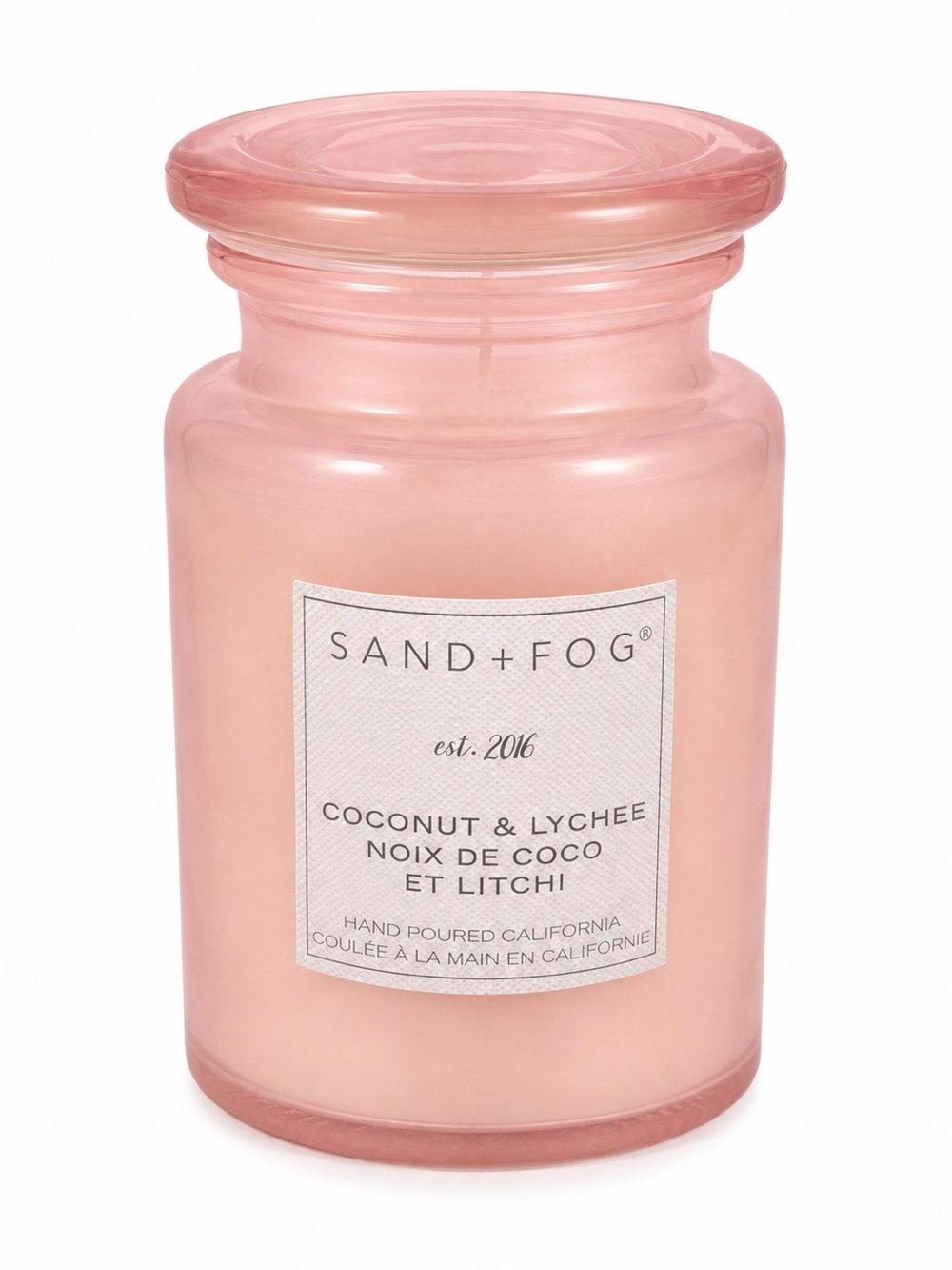 Sand + Fog Coconut & Lychee Jar Candle — Soft Pink